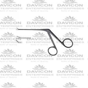 Micro Alligator Ear Forceps Serrated Right Curved - Black Coated by Davicon Surgical for ENT ear canal and middle ear procedures.
