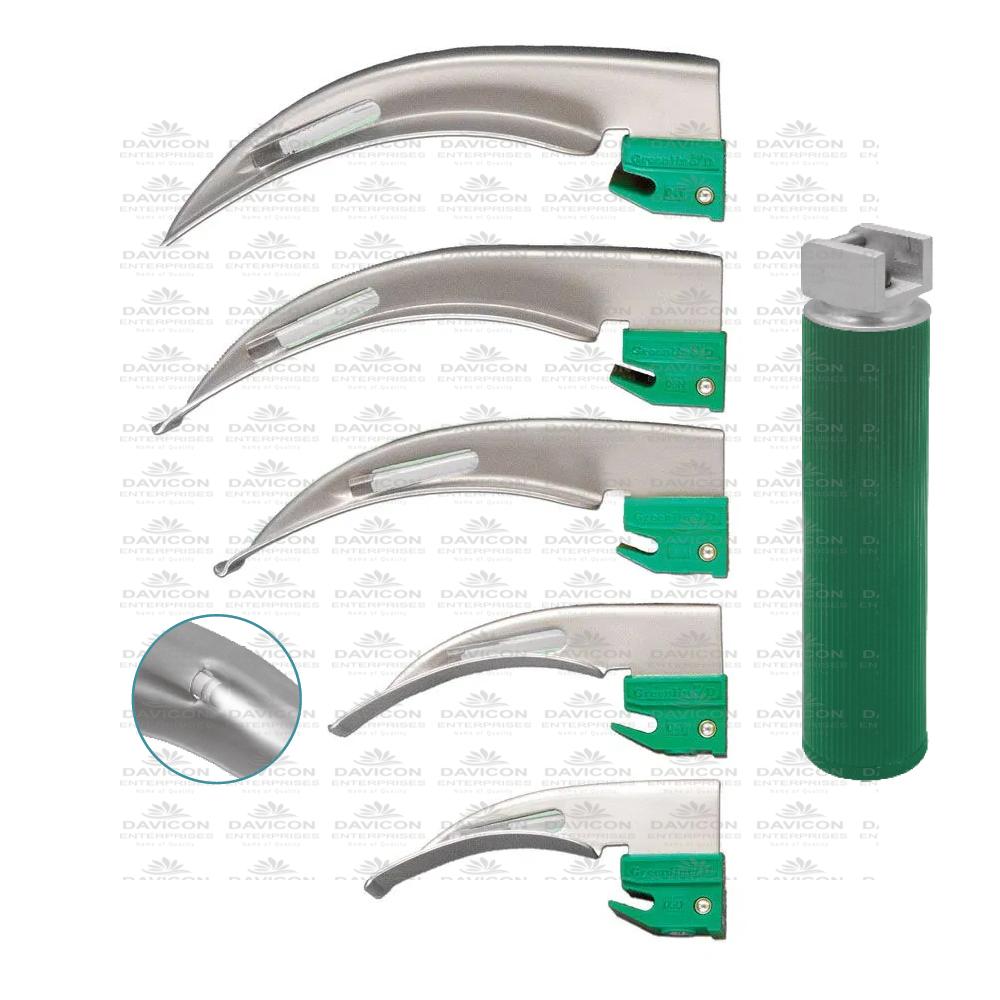 Macintosh laryngoscope set Fiber Optic Single Use Macintosh laryngoscope Fix Tube Set Fiber Optic With Battery Handle