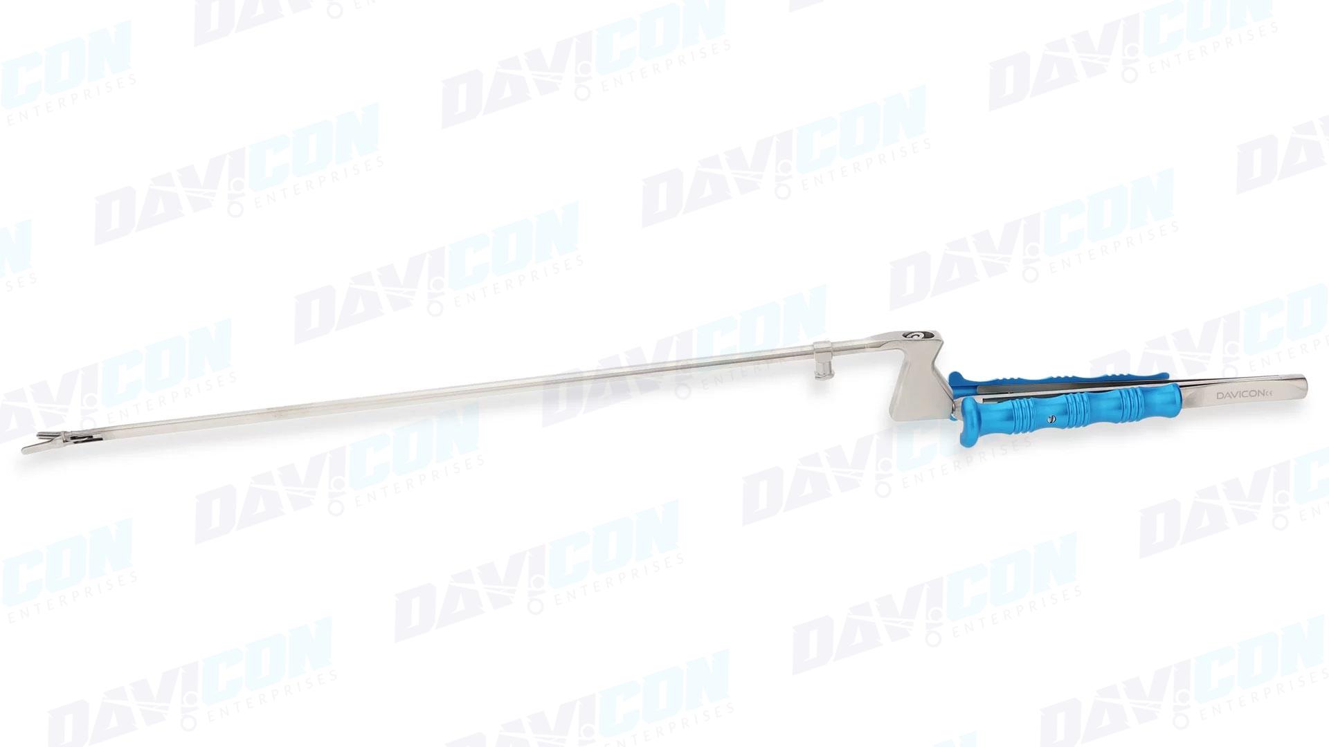 MIS Bayonet DeBakey Forceps - Straight 2.8mm tips, 5mm Bayonet Shaft, 10.25”(26cm) Working Length, Round Squeeze Handle, Stainless Steel, 16.75”(42.5cm)