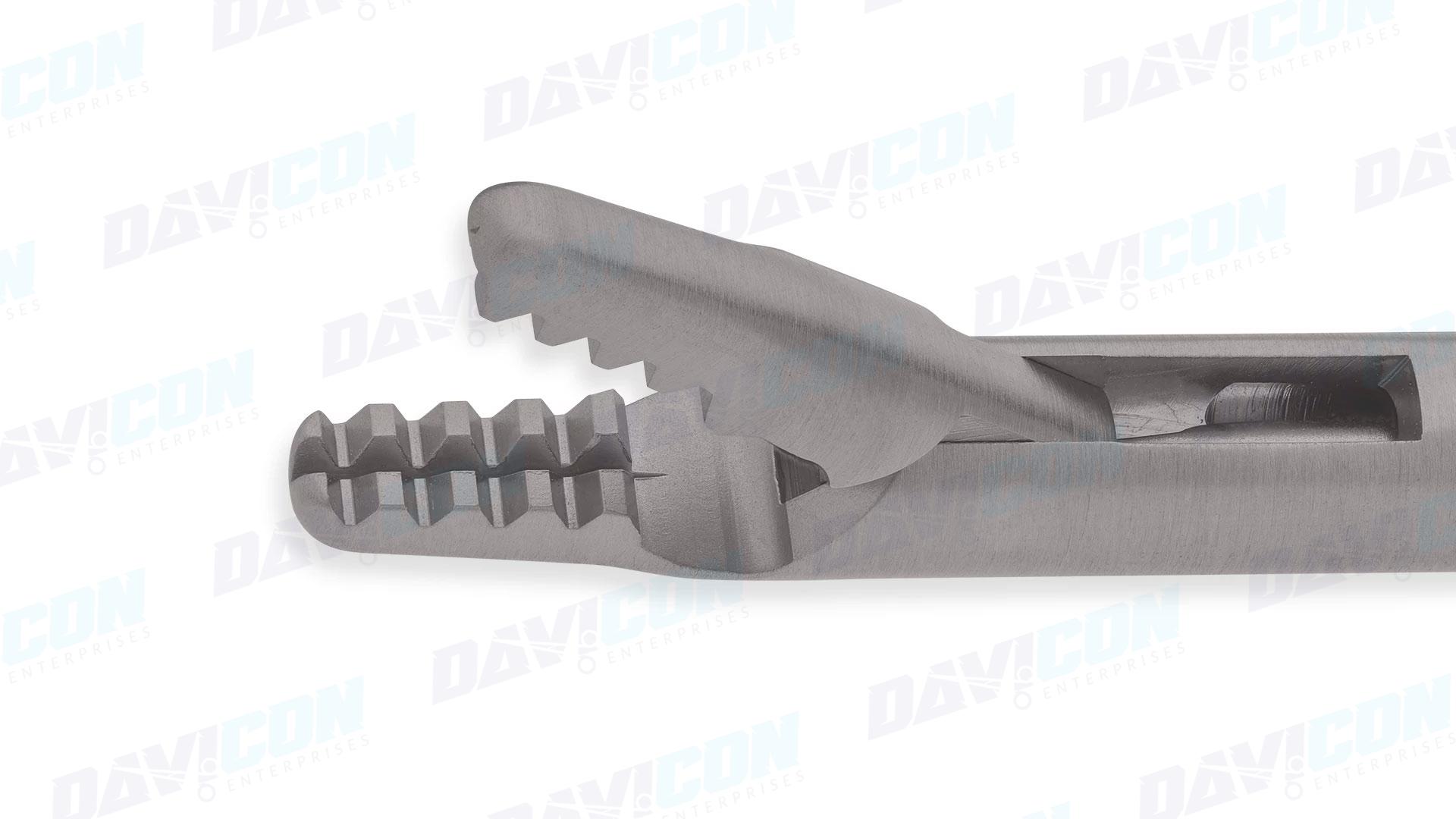MIS Resano Forceps - Short Straight Atraumatic tips, 5mm Shaft, 6.75'' (17cm) Working Length, Round Squeeze Handle, Stainless Steel, 11.75'' (30cm)