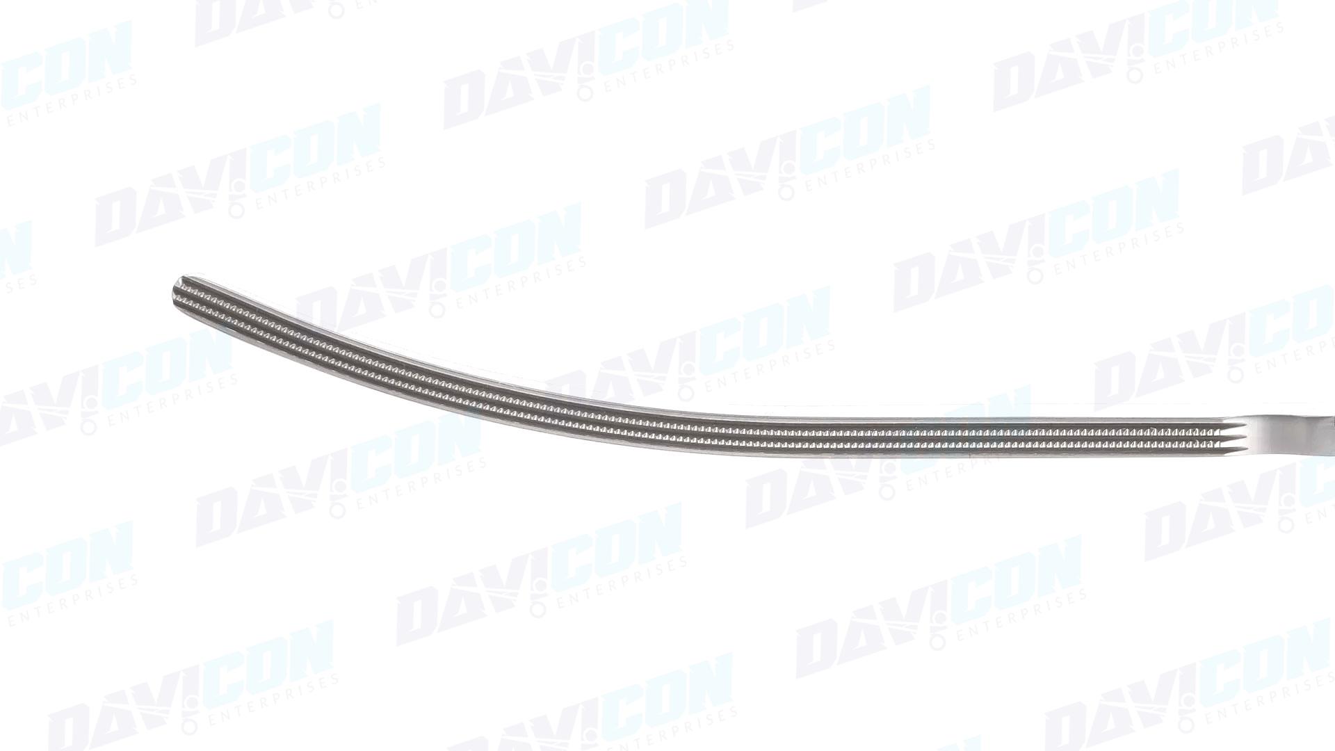 Thoracoscopic DeBakey Clamp - 115mm Curved 2x3 DeBakey Atraumatic jaws, 10mm Shaft, 25.5cm Working Length, Stainless Steel, 14.25 (36cm)