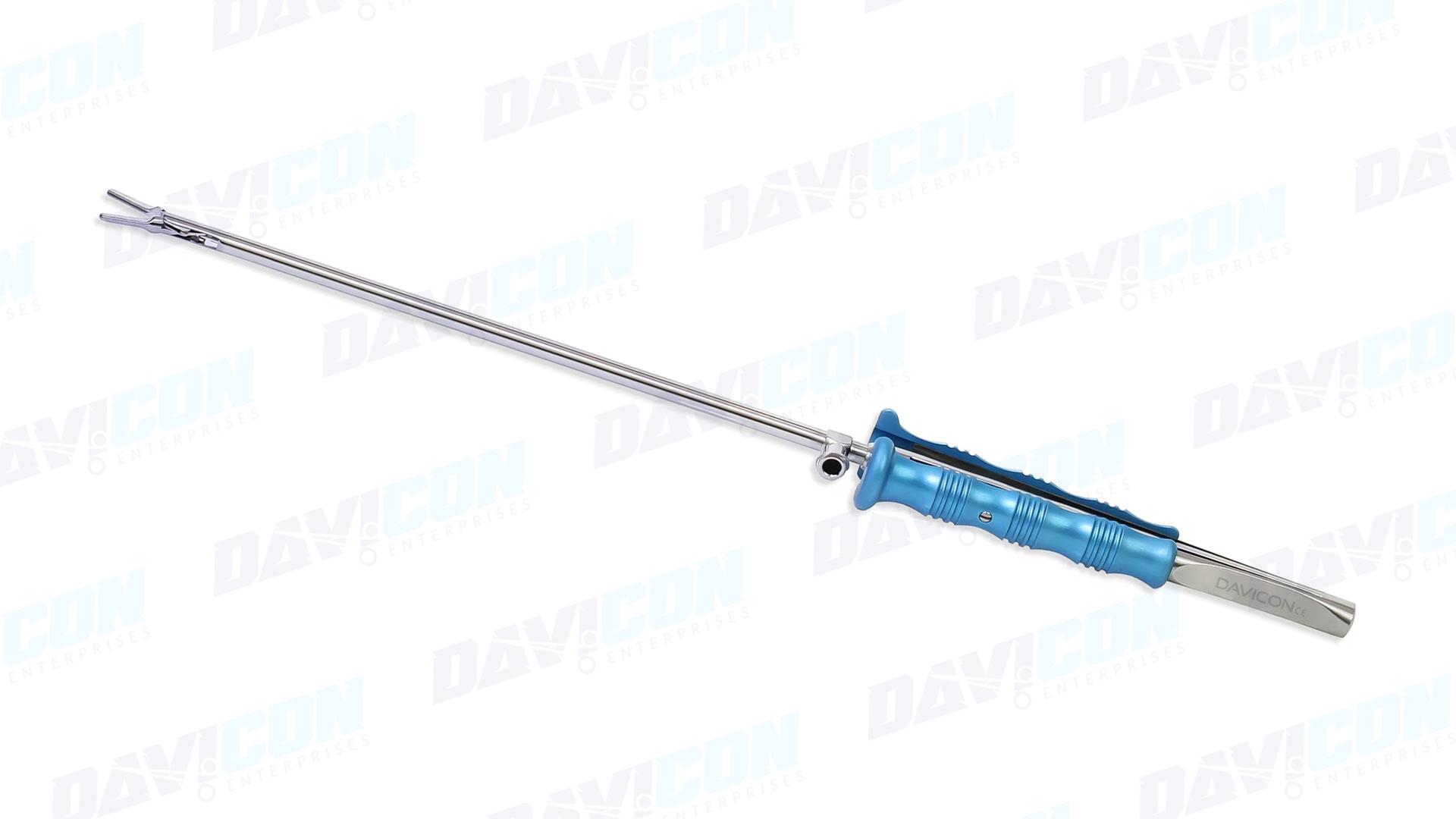MIS DeBakey Forceps - Straight 1mm tips, 5mm Shaft, 6.75'' (17cm) Working Length, Round Squeeze Handle, Stainless Steel, 11.75'' (30cm)