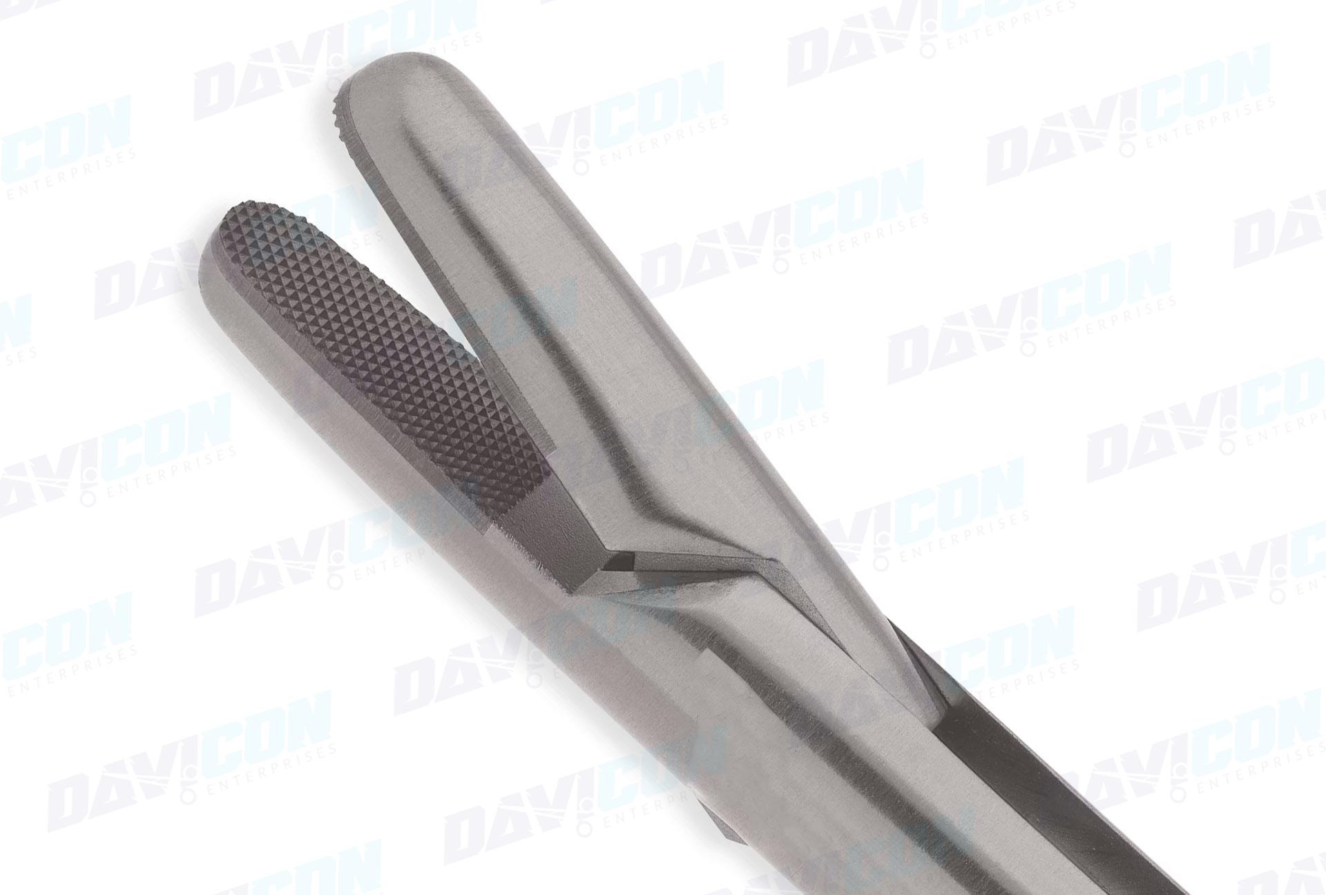 MIS Needle Holder - Straight jaws wTC Inserts, wLock, 5mm Shaft, 6.75'' (17cm) Working Length, Round Squeeze Handle, Stainless Steel, 11.75'' (30cm)