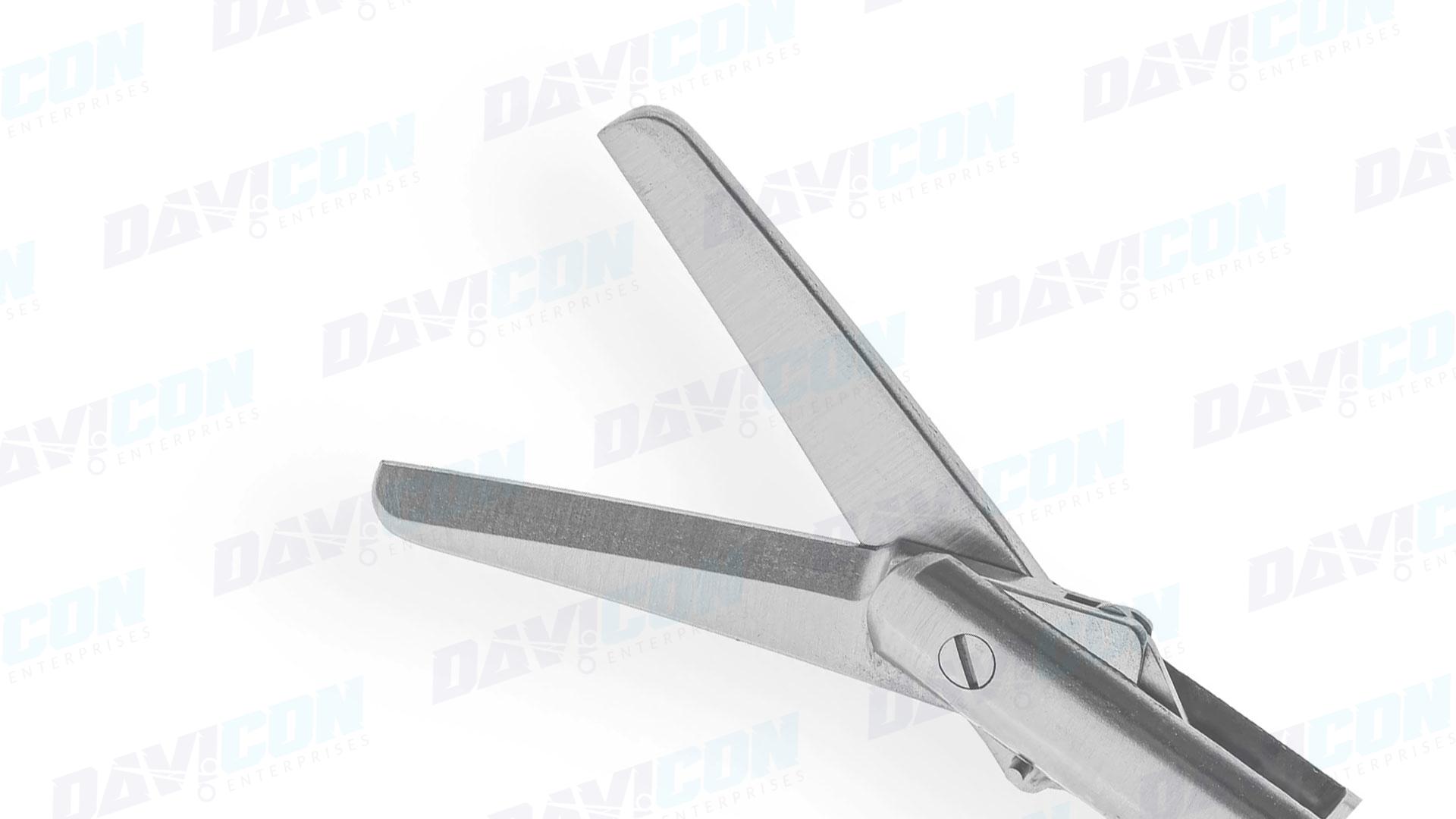 MIS Scissors - Curved Blades, 5mm Shaft, 10'' (25cm) Working Length, Round Squeeze Handle, Stainless Steel, 14'' (35.5cm)