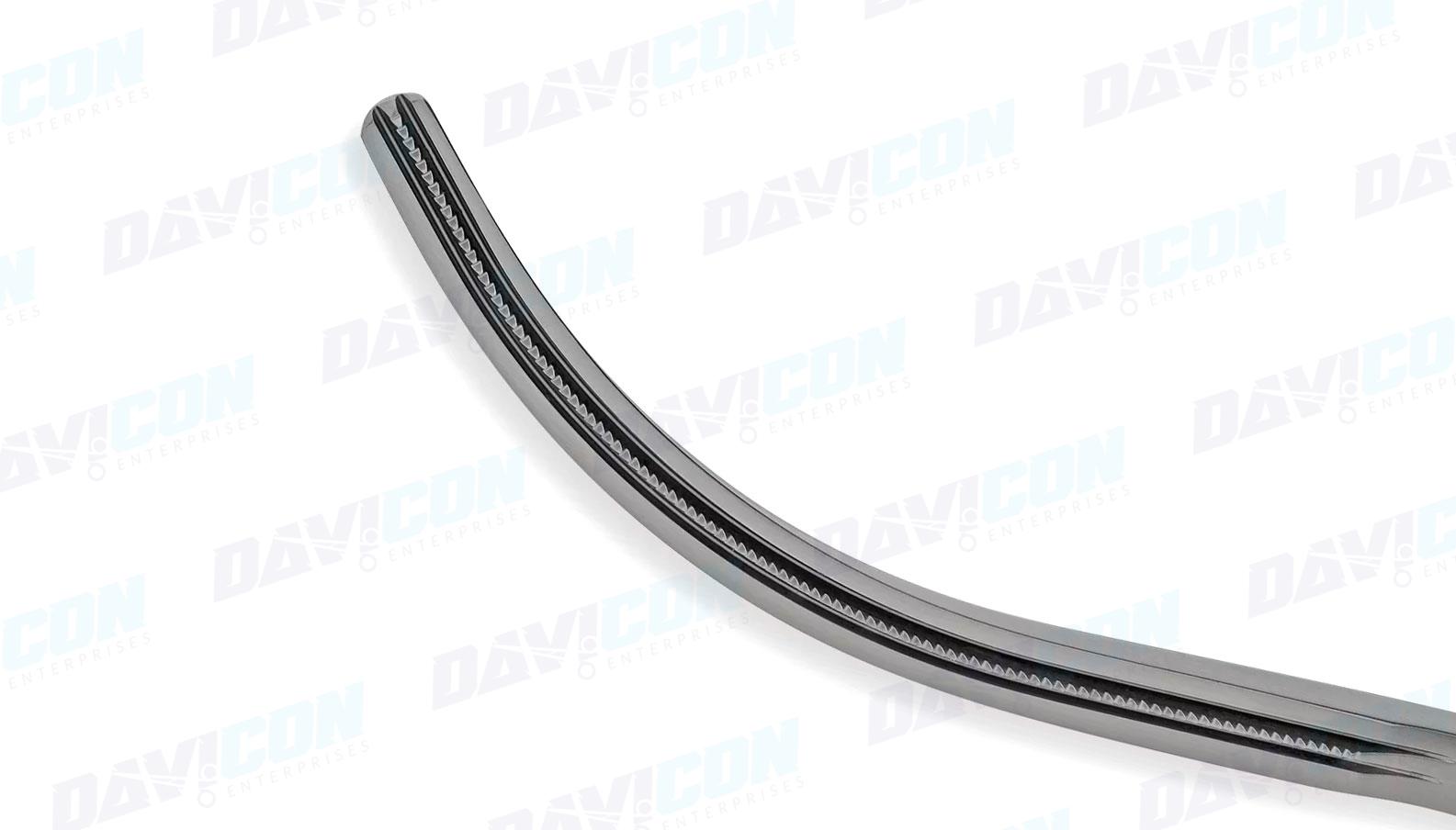 Thoracoscopic DeBakey Clamp - 65mm Curved 1x2 DeBakey Atraumatic jaws, 10mm Shaft, 23cm Working Length, Stainless Steel, 12.75'' (32cm)