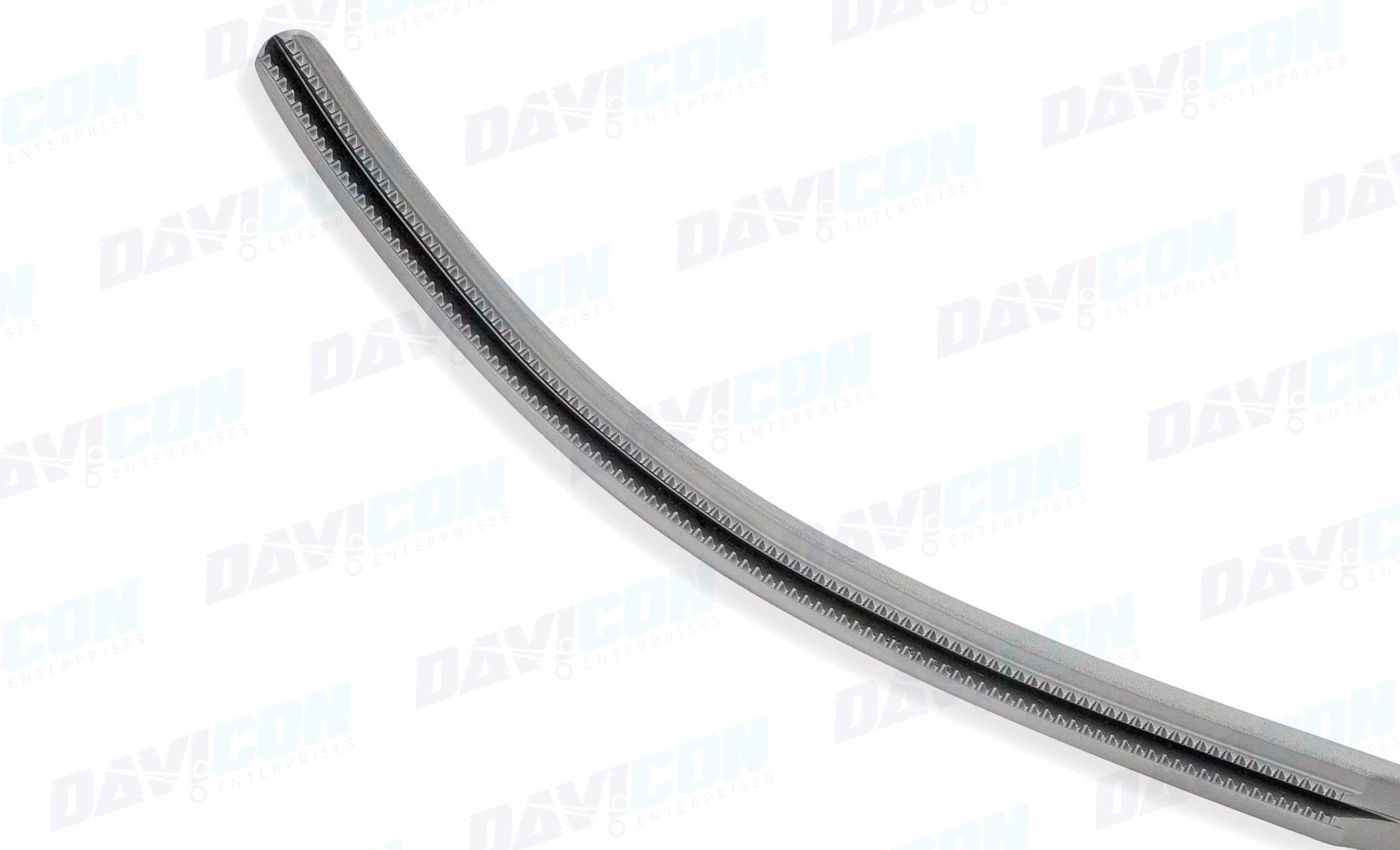 Thoracoscopic DeBakey Clamp - 65mm Curved Right 1x2 DeBakey Atraumatic jaws, 10mm Shaft, wLock, 17cm Working Length, Stainless Steel, 10.25'' (26.4cm)