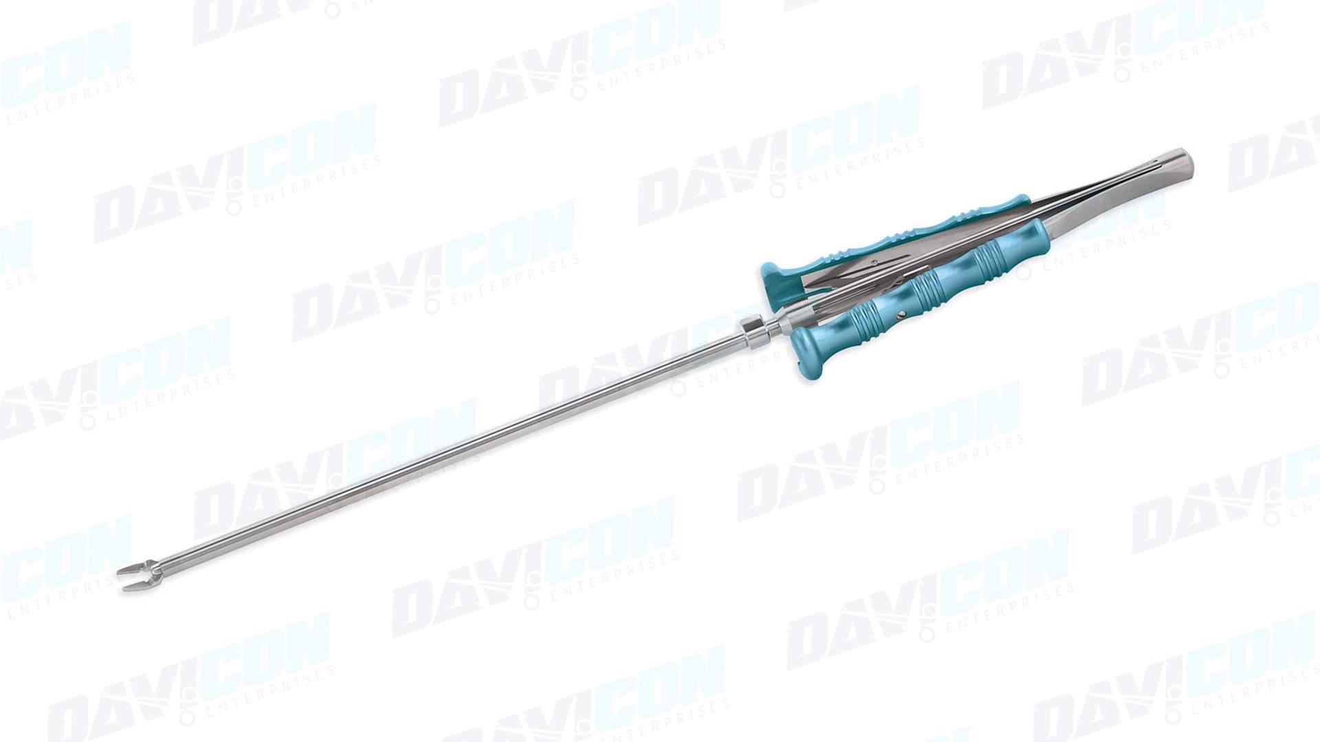 MIS Clip Applier - For use with Medium Ligation Clips, 5mm Shaft, 6.75'' (17cm) Working Length, Round Squeeze Handle, Stainless Steel, 11.75'' (30cm)