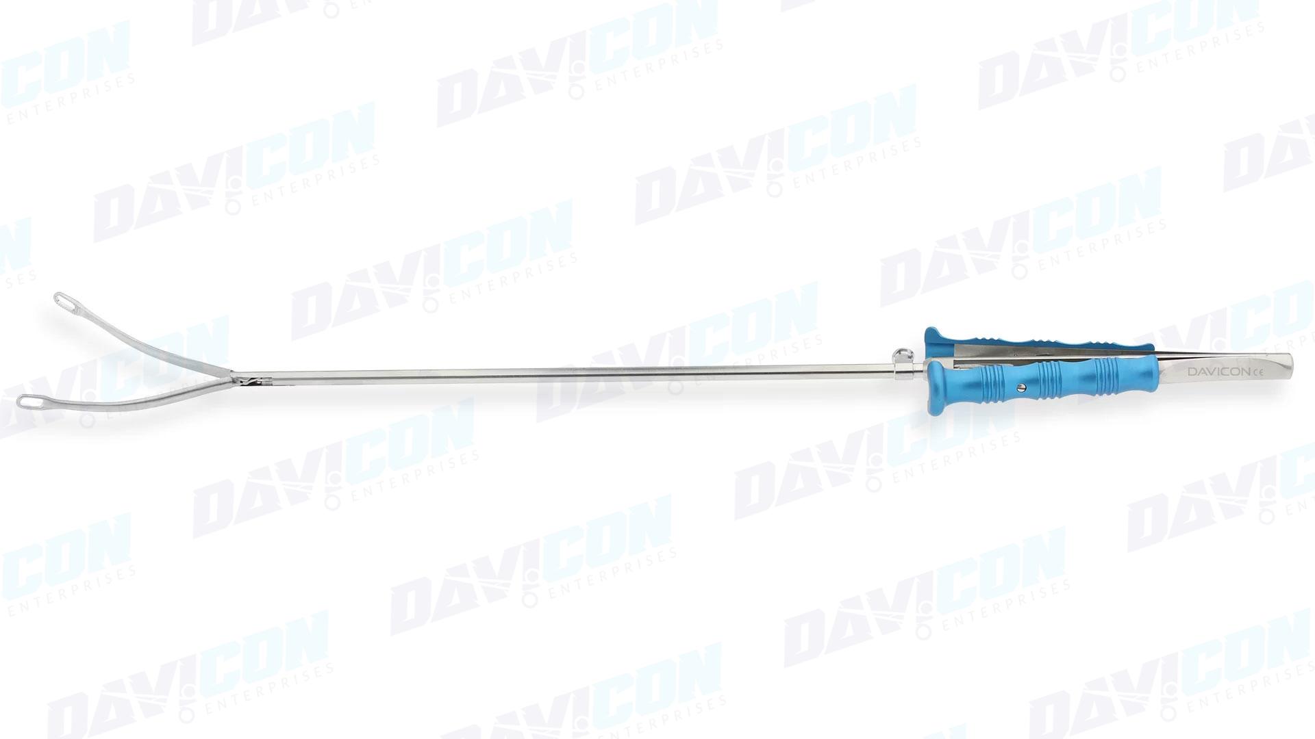 MIS Node Grasping Forceps - Straight 11mm Oblong Serrated jaws, 5mm Shaft, wLock, Stainless Steel, 16'' (40.5cm)