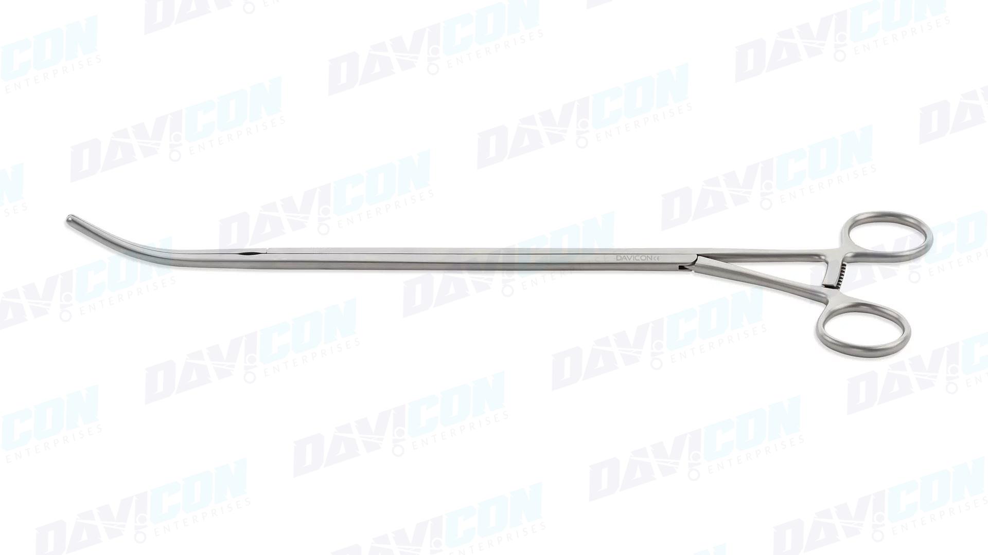 Thoracoscopic DeBakey Clamp - 65mm Curved 1x2 DeBakey Atraumatic jaws, 10mm Shaft, wRatchet, 23cm Working Length, Stainless Steel, 12.75'' (32cm)