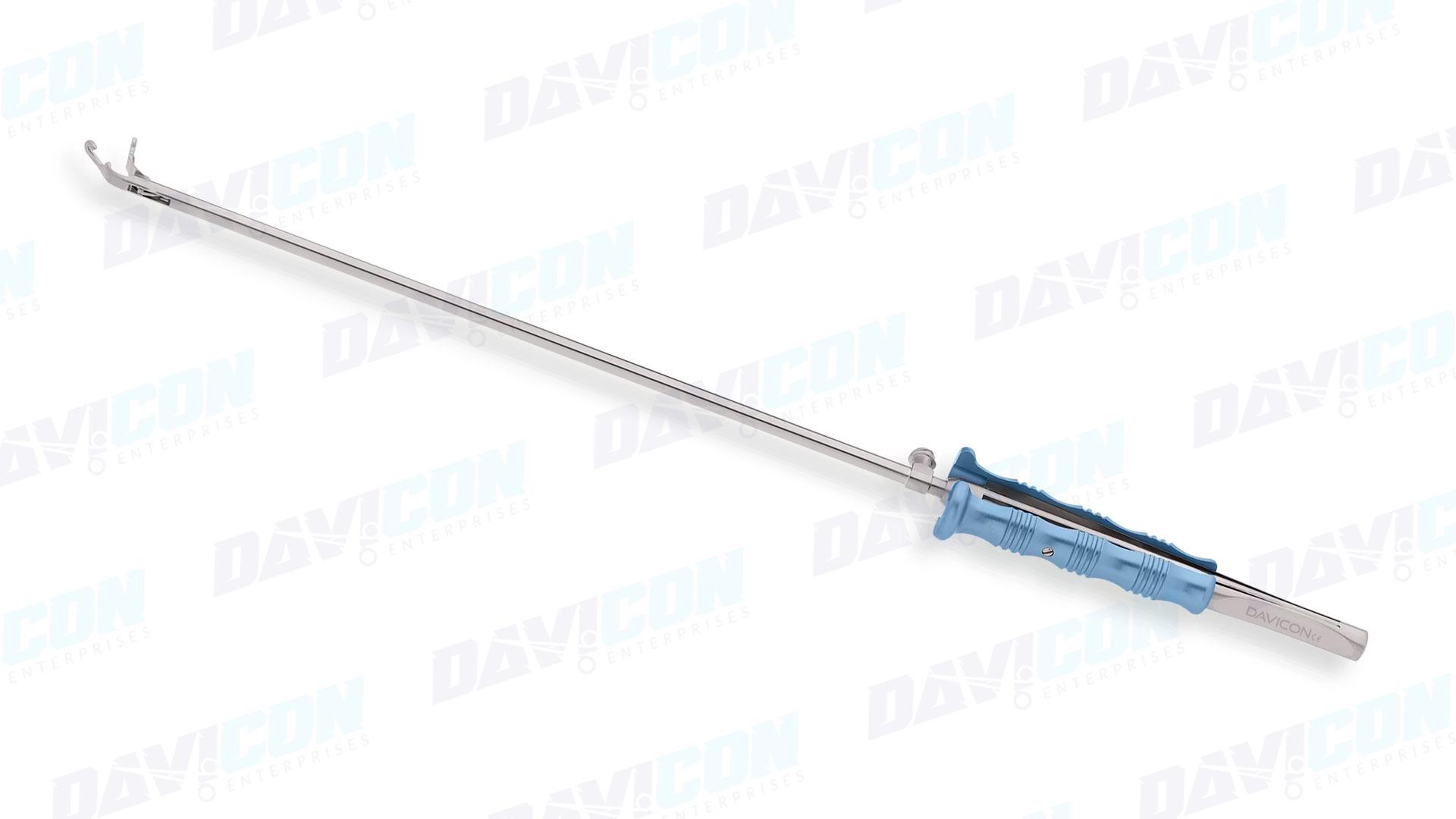 Thoracoscopic Knot TierPusher - 5mm Shaft, 9.25'' (23.5cm) Working Length, Round Squeeze Handle, Stainless Steel, 14'' (35.5cm)
