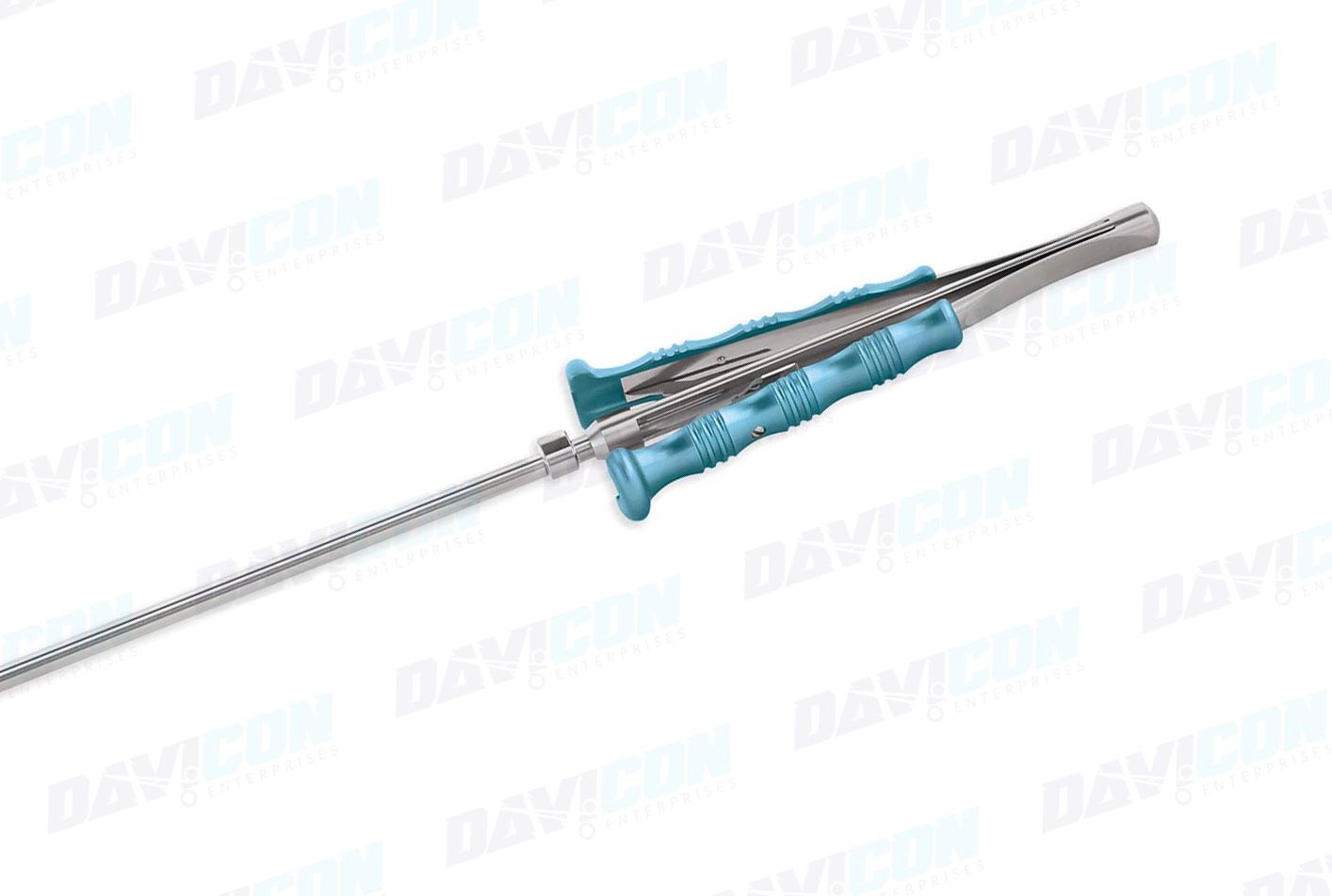 MIS Clip Applier - For use with Medium Ligation Clips, 5mm Shaft, 6.75'' (17cm) Working Length, Round Squeeze Handle, Stainless Steel, 11.75'' (30cm)