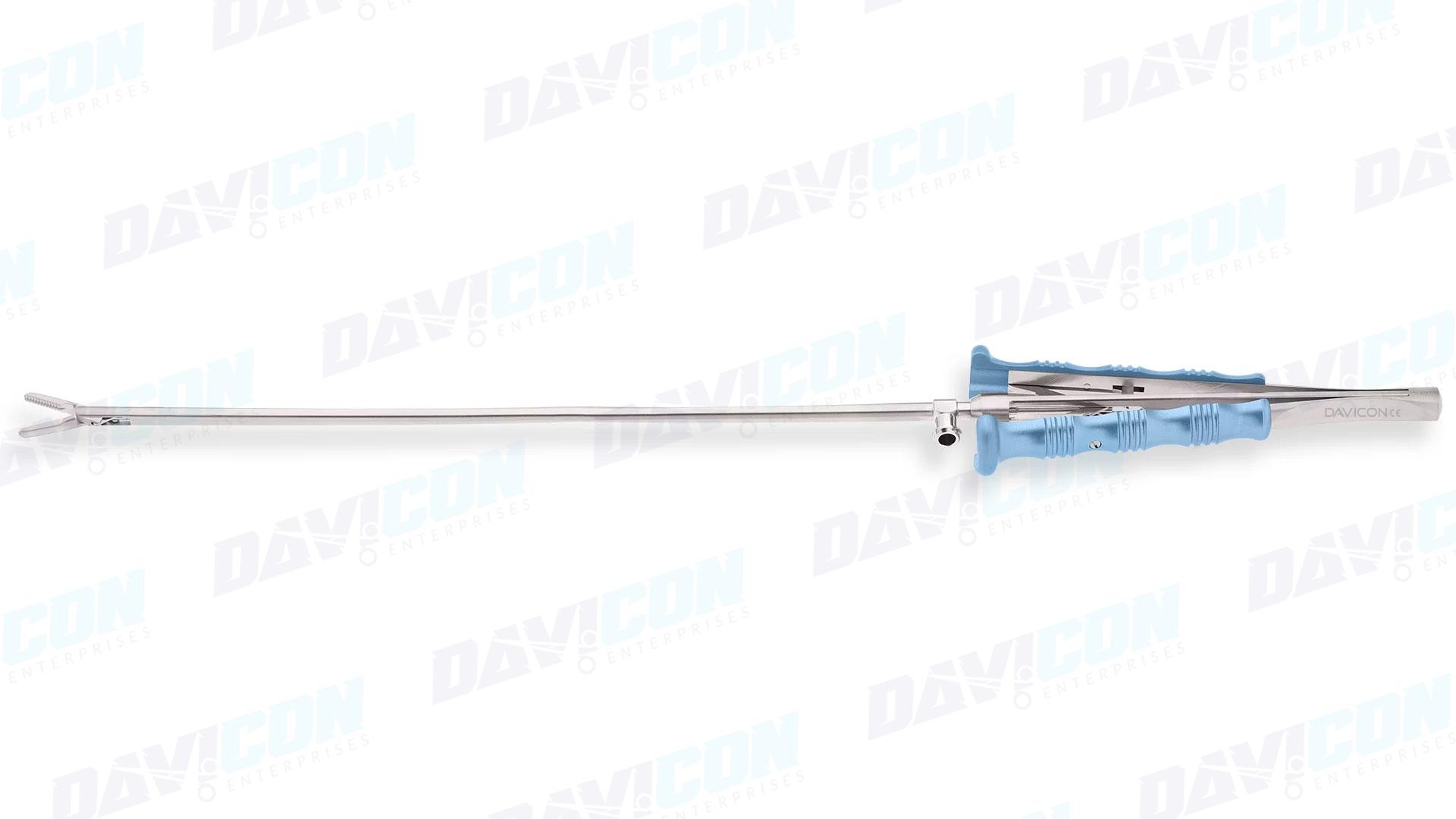MIS DeBakey Forceps - Straight 2.8mm tips wLock, 5mm Shaft, 10'' (25cm) Working Length, Round Squeeze Handle, Stainless Steel, 14'' (35.5cm)