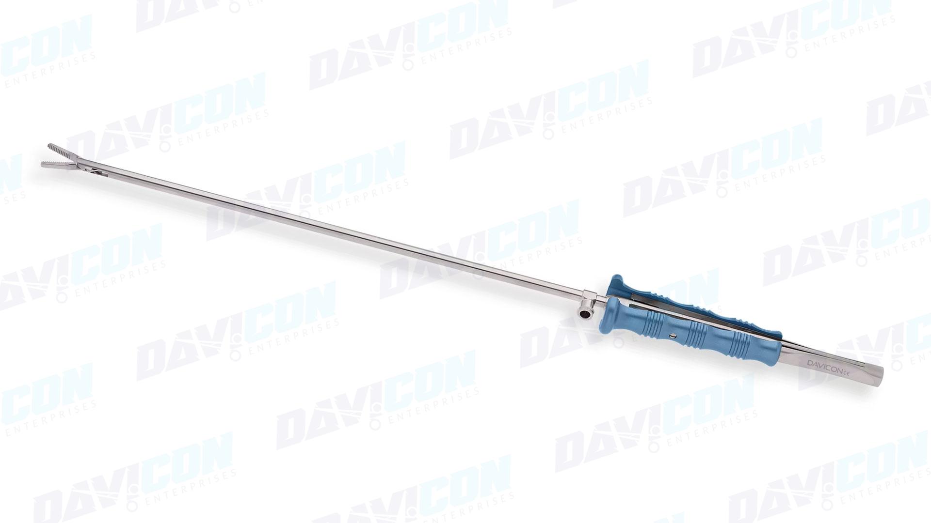 MIS Forceps - Straight 2.8mm Serrated tips, 5mm Shaft, 10'' (25cm) Working Length, Round Squeeze Handle, Stainless Steel, 14'' (35.5cm)