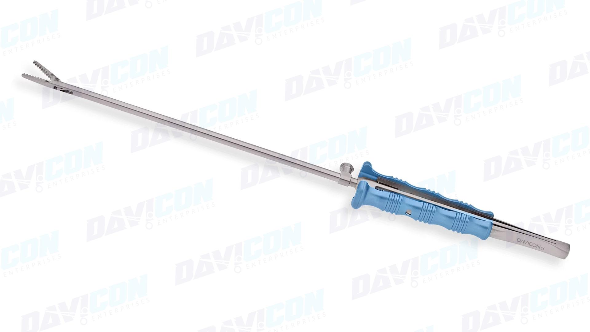MIS Resano Forceps - Straight Atraumatic tips, 5mm Shaft, 6.75'' (17cm) Working Length, Round Squeeze Handle, Stainless Steel, 11.75'' (30cm)