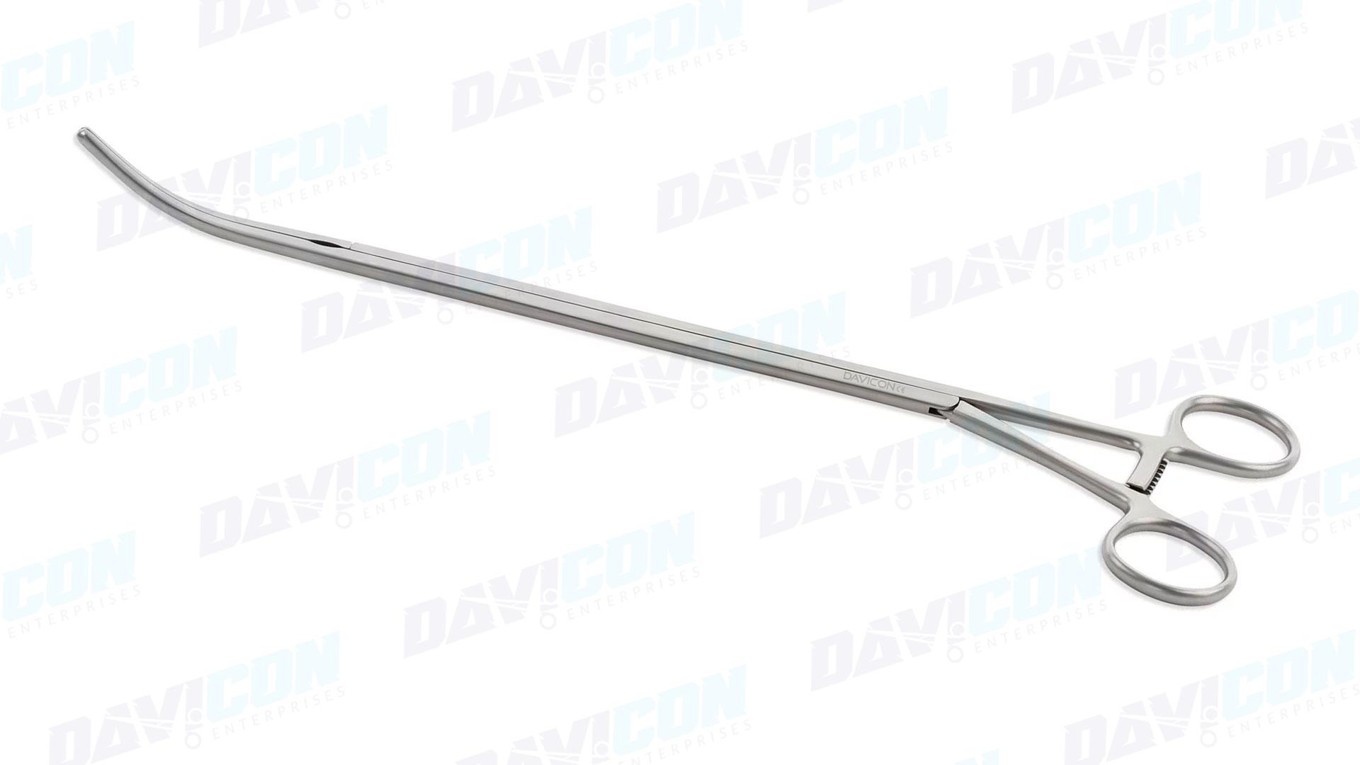 Thoracoscopic DeBakey Clamp - 65mm Curved 1x2 DeBakey Atraumatic jaws, 10mm Shaft, wRatchet, 23cm Working Length, Stainless Steel, 12.75'' (32cm)