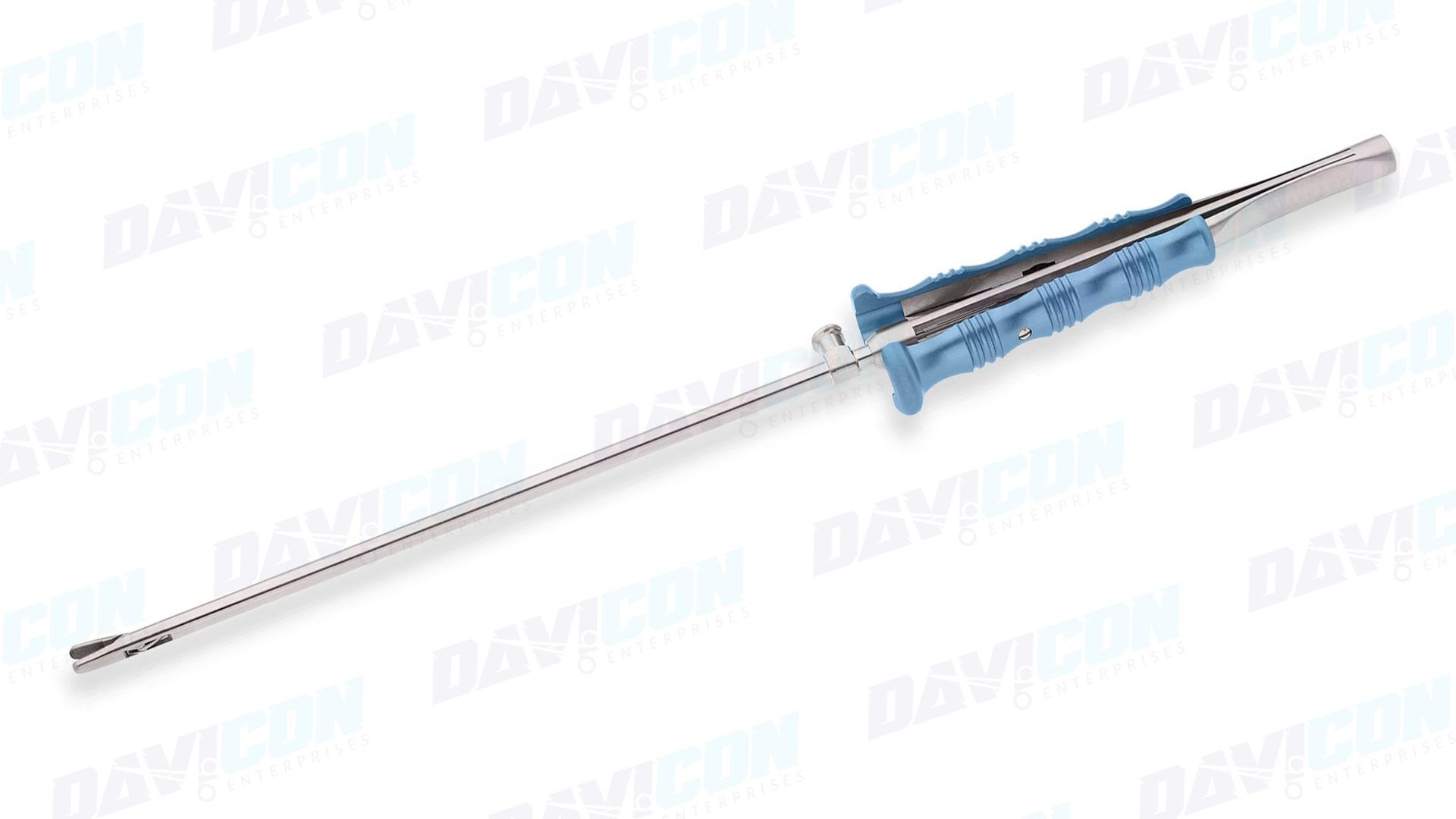 MIS Needle Holder - Straight jaws wTC Inserts, wLock, 5mm Shaft, 6.75'' (17cm) Working Length, Round Squeeze Handle, Stainless Steel, 11.75'' (30cm)