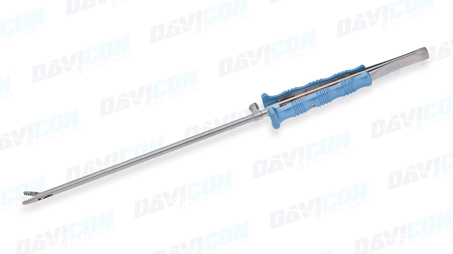 MIS Resano Forceps - Short Straight Atraumatic tips, 5mm Shaft, 6.75'' (17cm) Working Length, Round Squeeze Handle, Stainless Steel, 11.75'' (30cm)