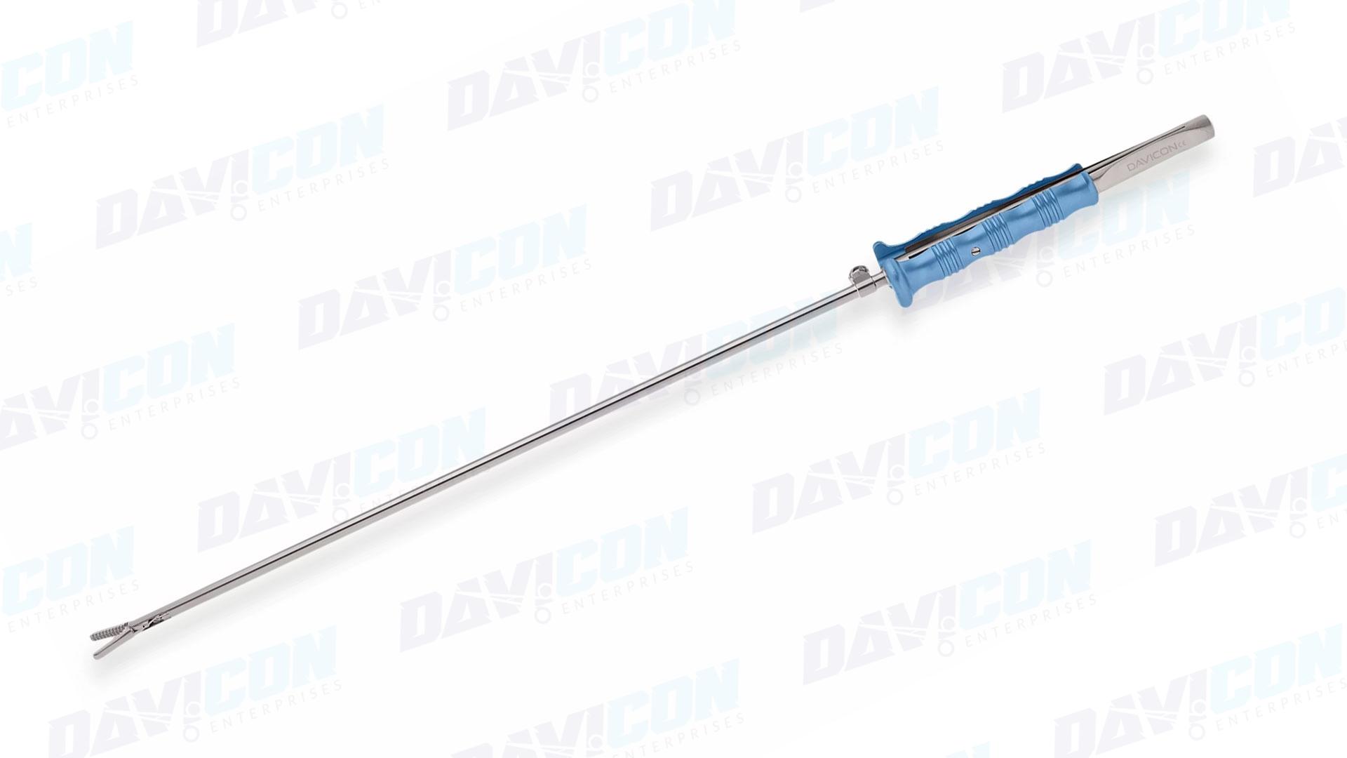 MIS Resano Forceps - Straight Double Action Atraumatic tips, 5mm Shaft, 11'' (28cm) Working Length, Round Squeeze Handle, Stainless Steel, 16'' (40.5cm)