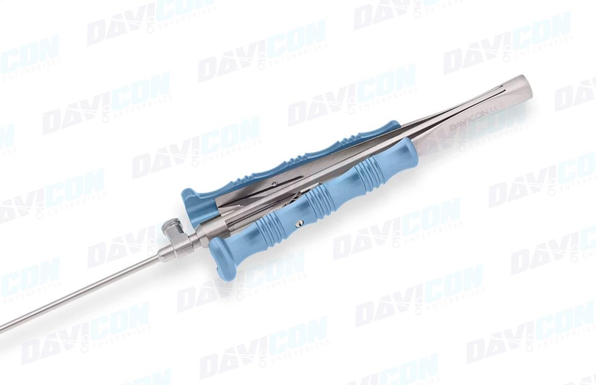 MIS CABG Forceps - Straight 1mm Serrated tips, 3mm Shaft, 6.75'' (17cm) Working Length, Round Squeeze Handle, Stainless Steel, 11.75'' (30cm)