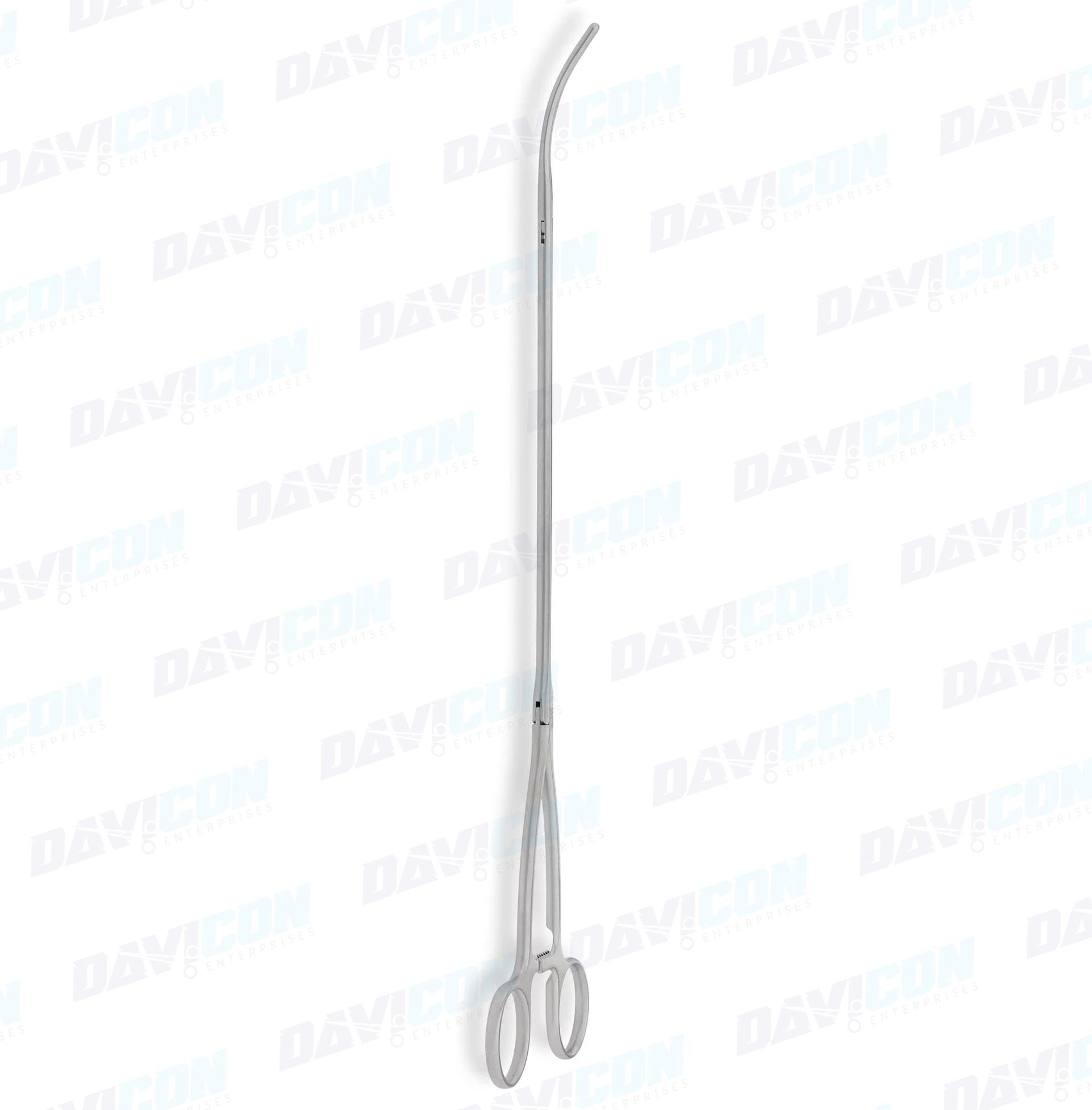 Thoracoscopic DeBakey Clamp - 60mm Curved 1x2 DeBakey Atraumatic jaws, 5mm Shaft, wRatchet, 21cm Working Length, Stainless Steel, 14.25'' (36cm)