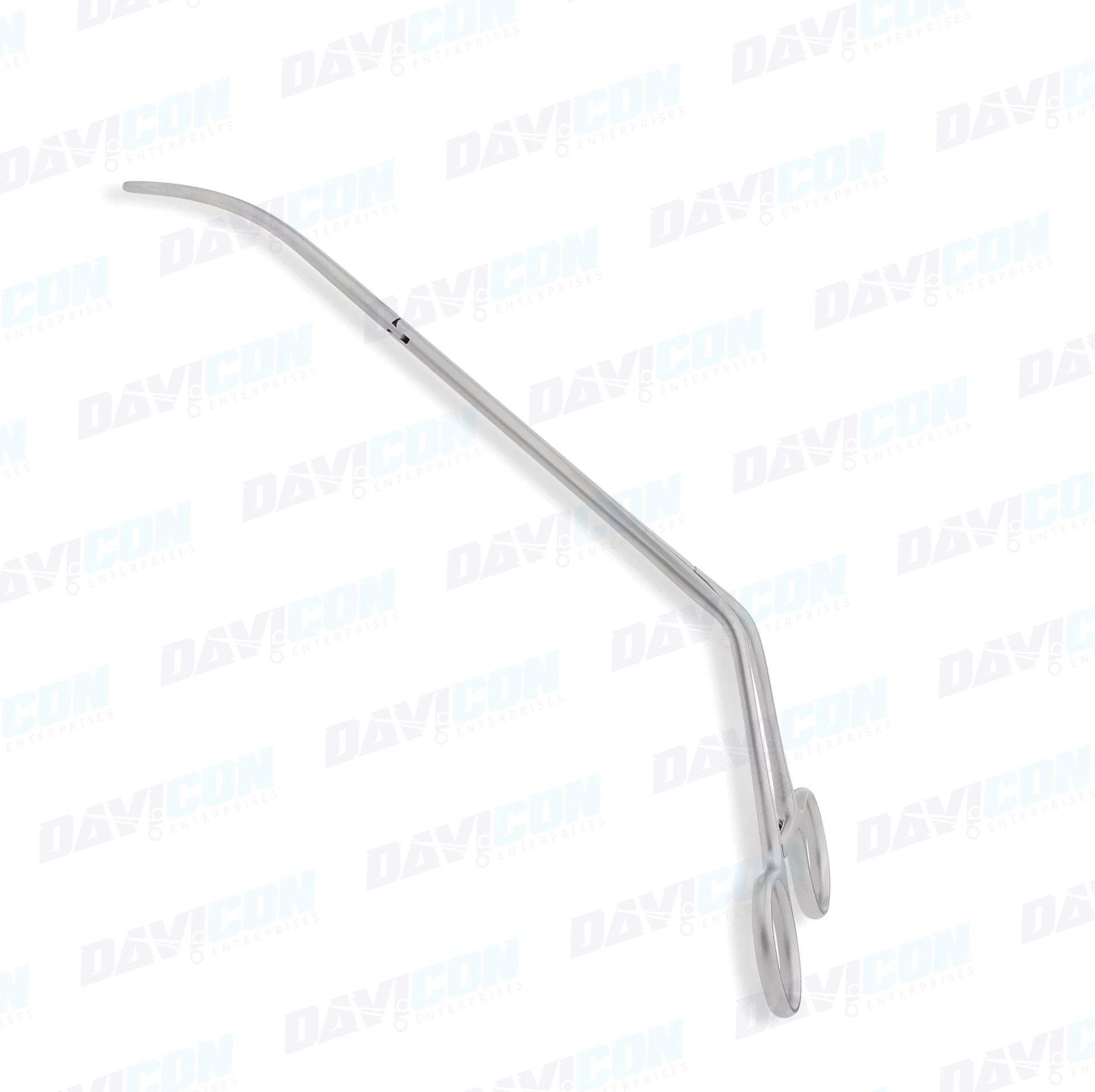 Thoracoscopic DeBakey Clamp - 65mm Curved 1x2 DeBakey Atraumatic jaws, 10mm Shaft, wLock, Angled Shanks, 17cm Working Length, Stainless Steel, 9.75'' (24.8cm)