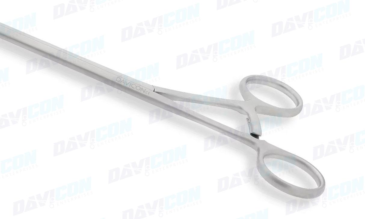 Thoracoscopic DeBakey Clamp - 65mm Curved Right 1x2 DeBakey Atraumatic jaws, 10mm Shaft, wLock, 17cm Working Length, Stainless Steel, 10.25'' (26.4cm)