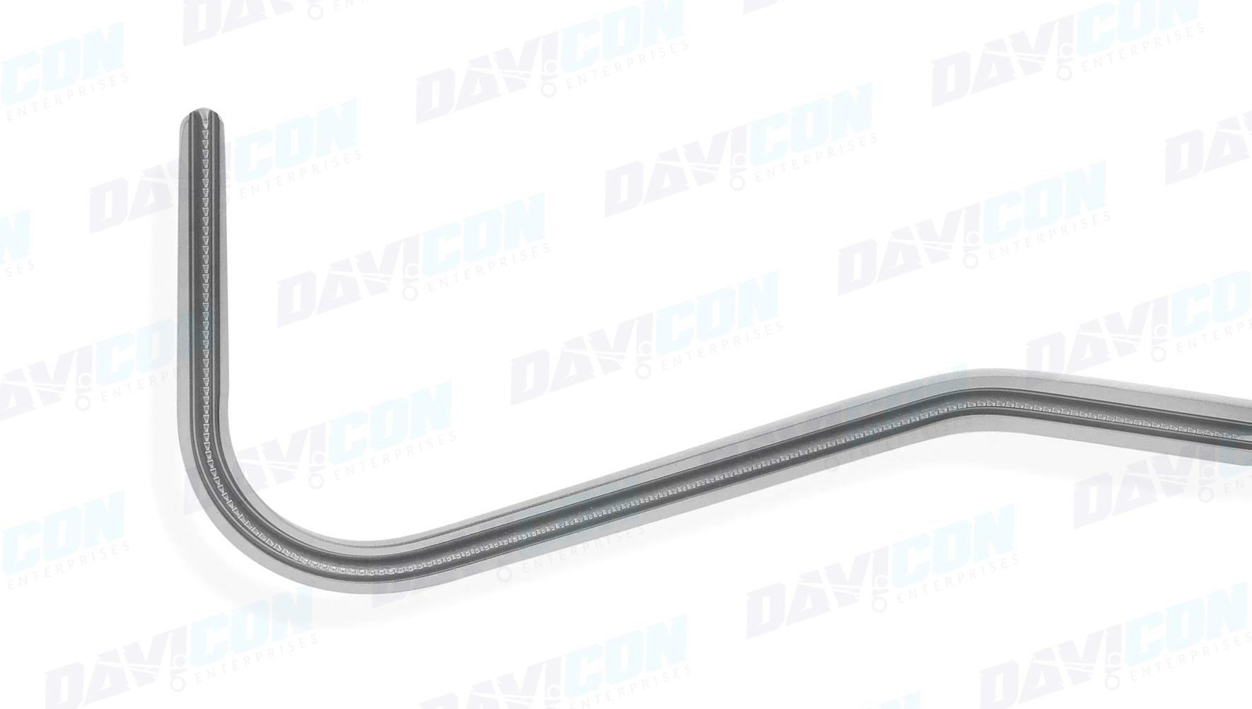 VATS Harken #2 Clamp - 95mm Fully Curved 1x2 DeBakey Atraumatic jaws, 10mm Shaft, 25cm Working Length, Stainless Steel, 14'' (35.5cm)