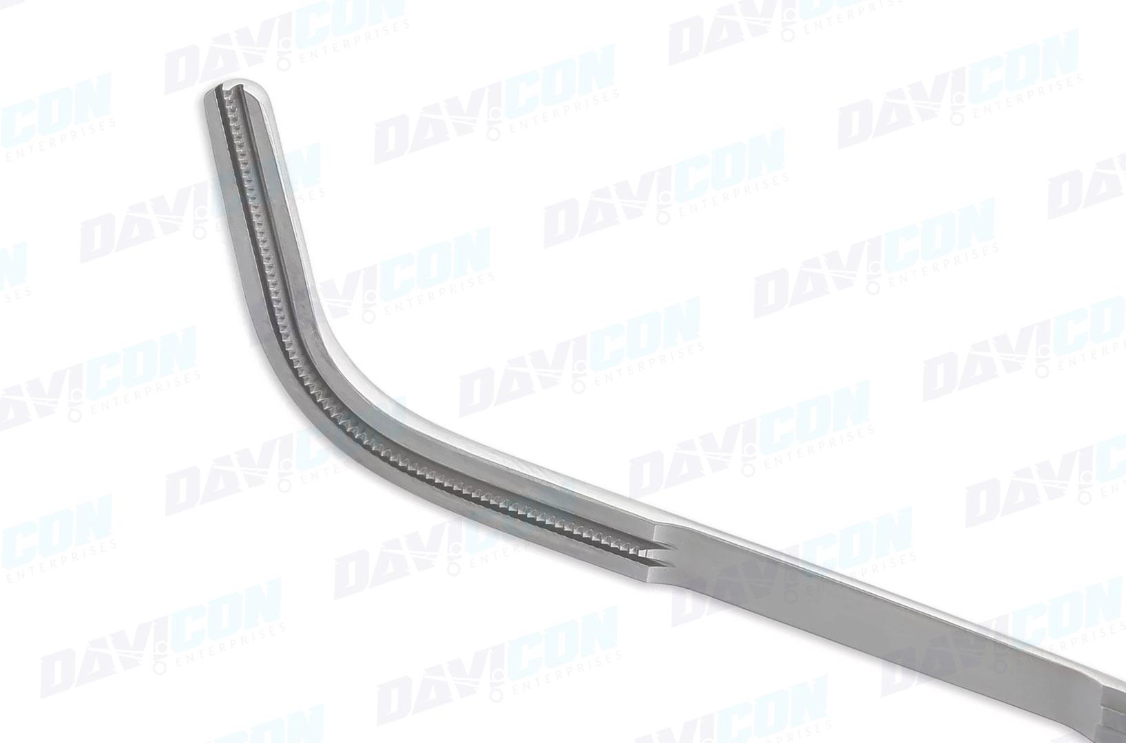 VATS Mixter Dissector - Curved DeBakey 1x2 Atraumatic jaws, 5mm Shaft, 7.5'' (19cm Working Length), Stainless Steel, 12'' (30.5cm)