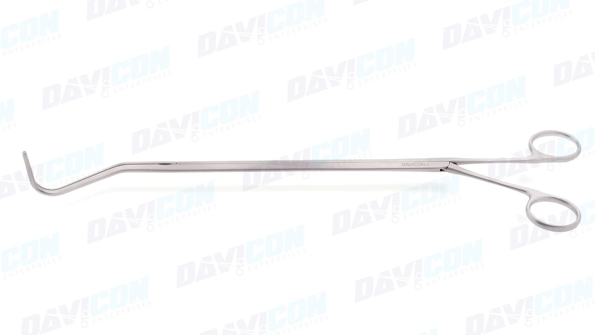 VATS Harken #2 Clamp - 95mm Fully Curved 1x2 DeBakey Atraumatic jaws, 10mm Shaft, 25cm Working Length, Stainless Steel, 14'' (35.5cm)