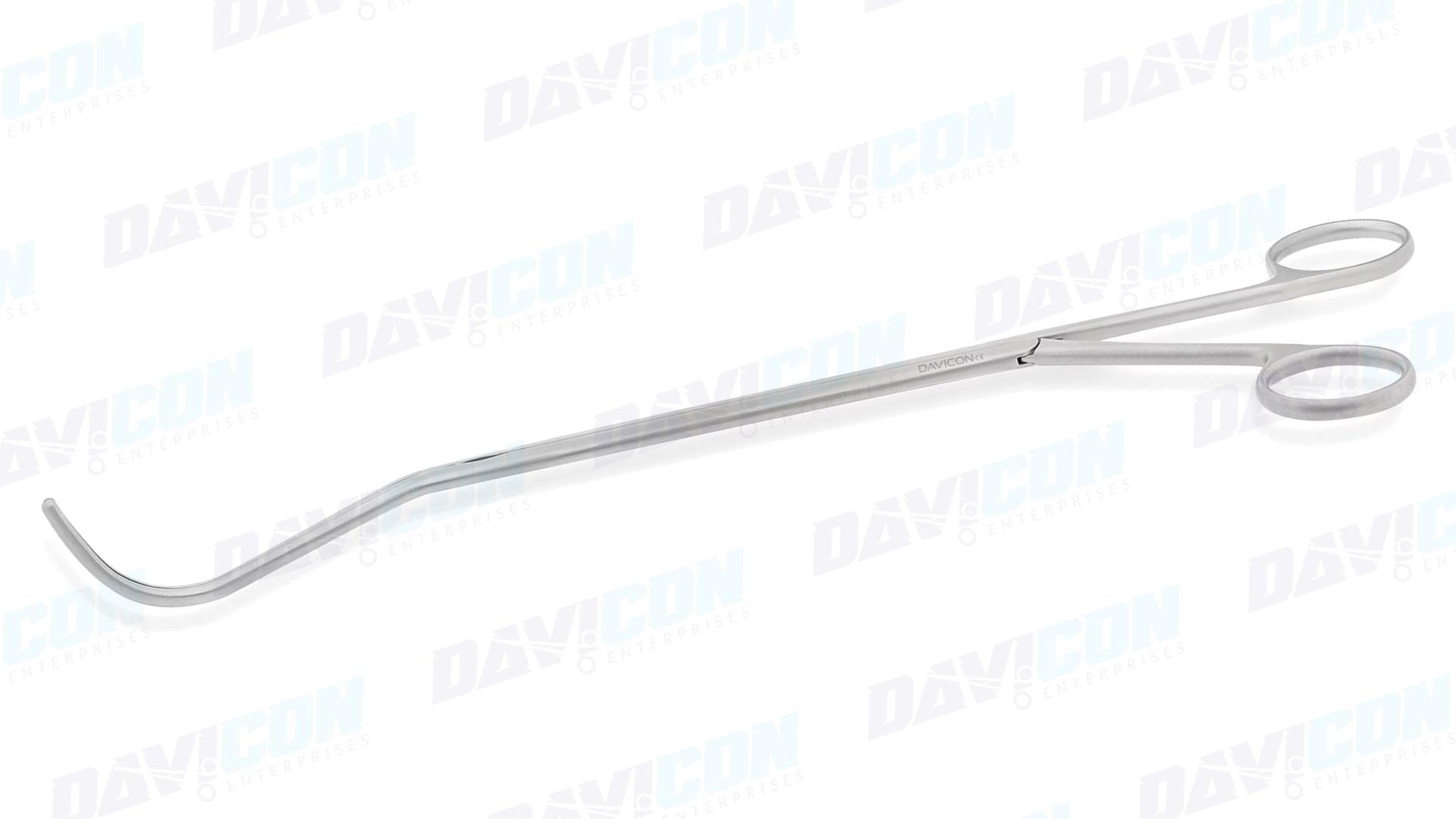 VATS Harken #1 Clamp - 95mm Curved 1x2 DeBakey Atraumatic jaws, 10mm Shaft, 8'' (20cm) Working Length, Stainless Steel, 12'' (30cm)